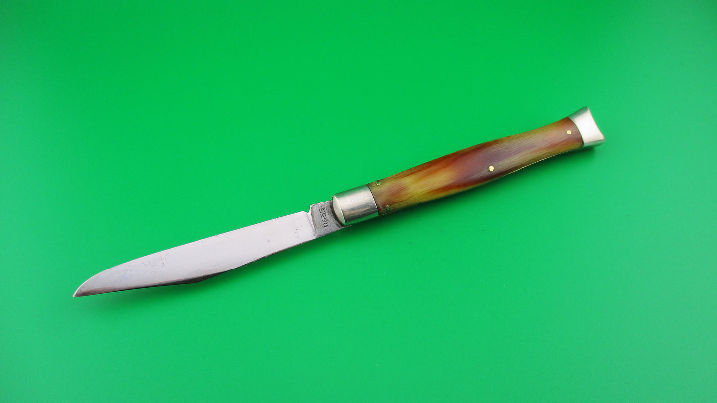 z Remington R655 Fishtail Horn Pyralin 1940s vintage switchblade knife