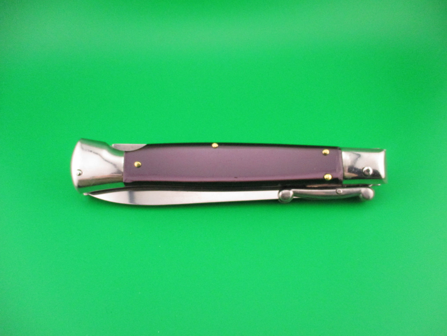 z AKC ITALY 23cm Italian Swing Guard Purple Acrylic vintage automatic knife