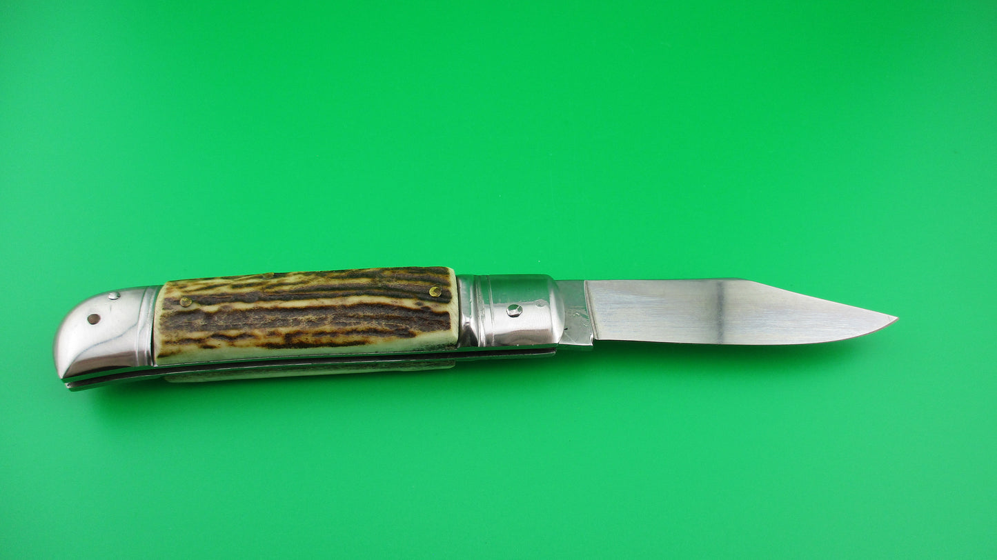 z ITALY STAINLESS 20cm Italian Stag Lever automatic knife