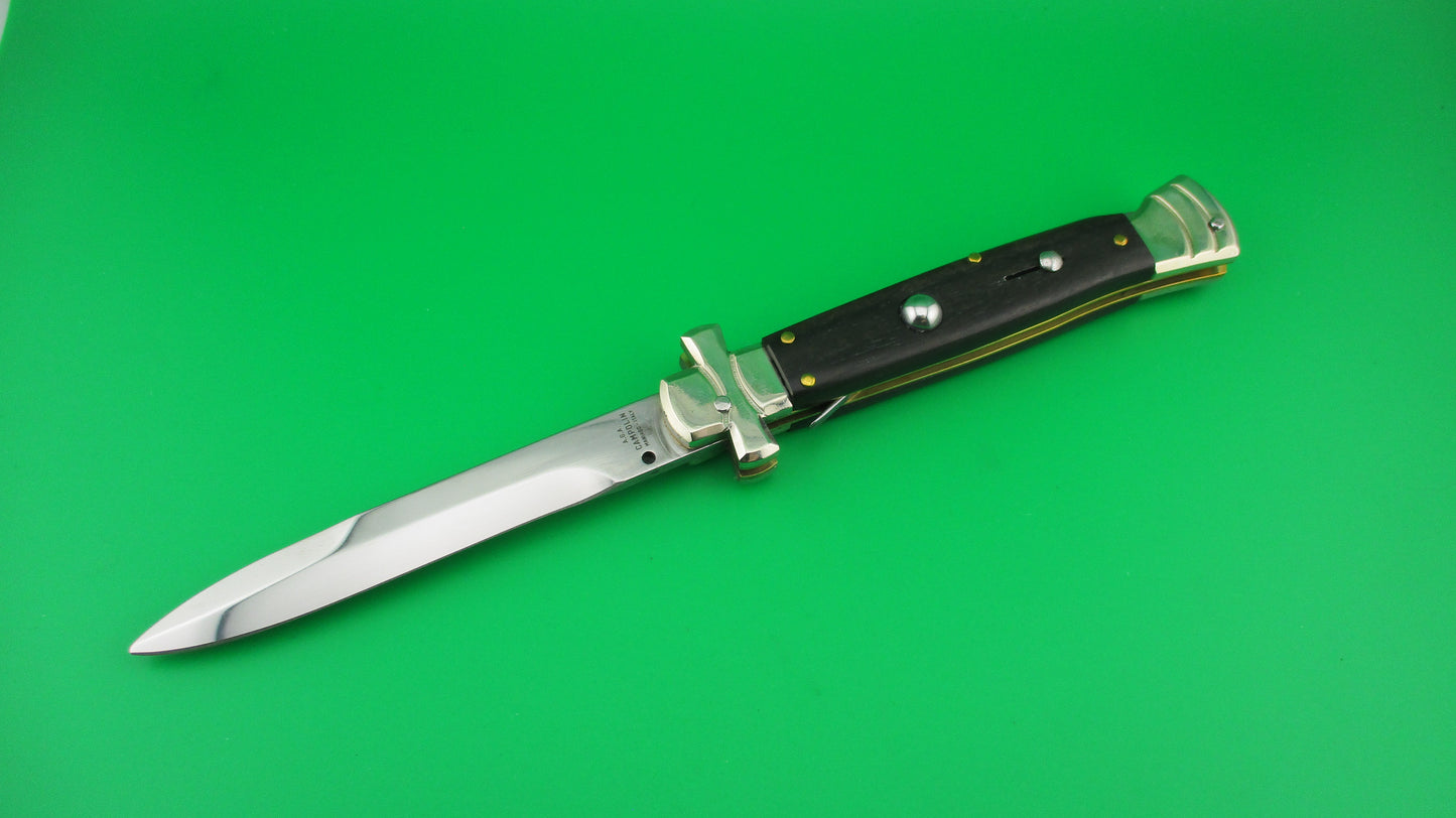 z AGA CAMPOLIN MANIAGO ITALY 23cm Italian Ebony Maltese Lockback automatic knife