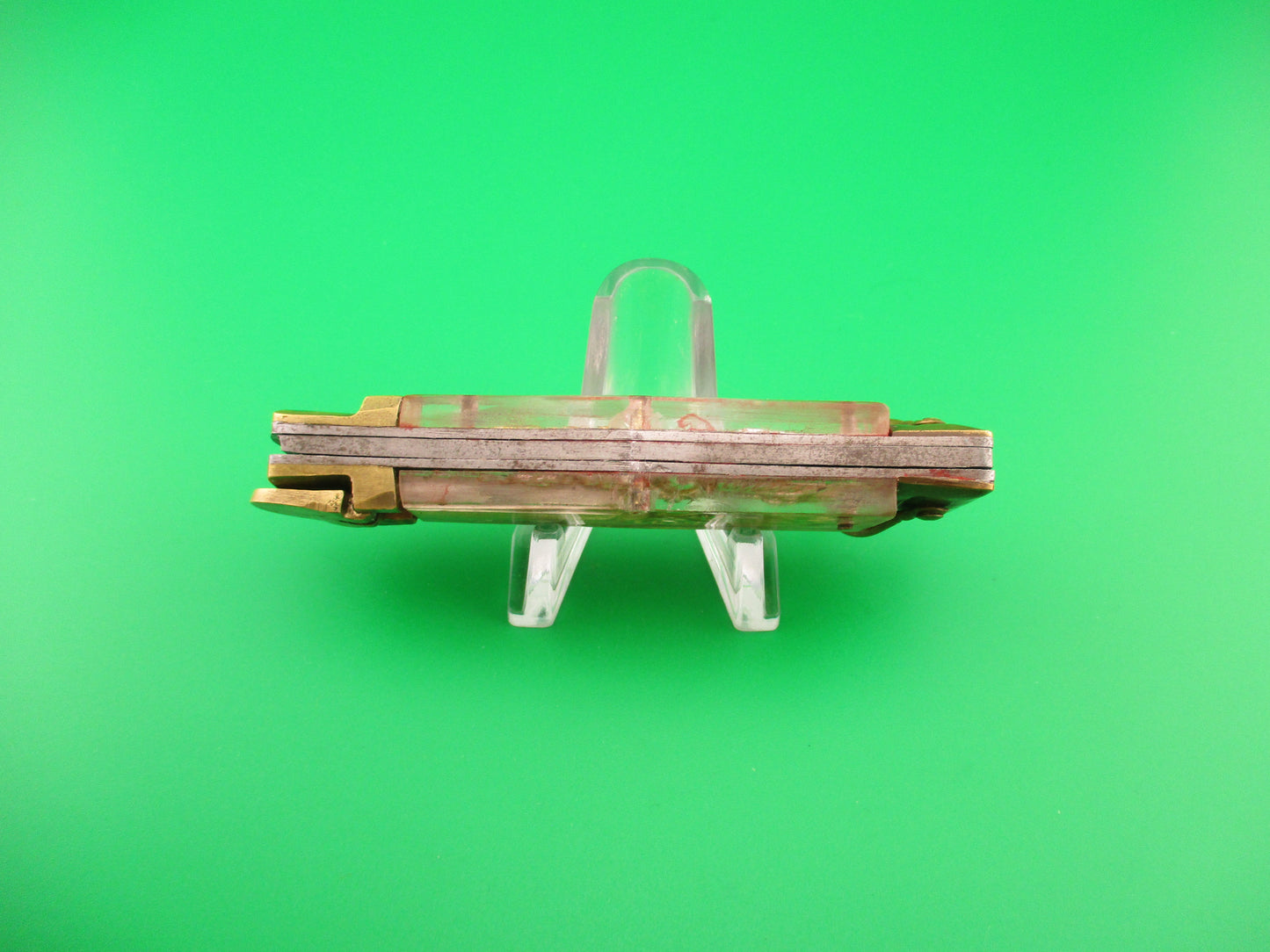 STAINLESS STEEL 16cm Japanese Vintage Bullfighter Red & Gold automatic knife