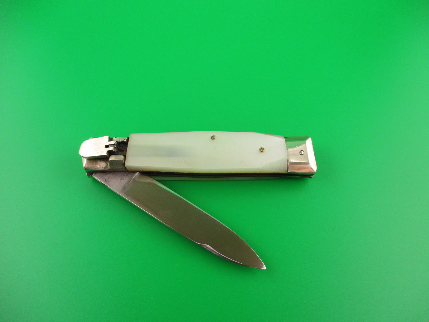 ROSTFREI IMPORT 18cm German Lever White pearlescent vintage automatic knife