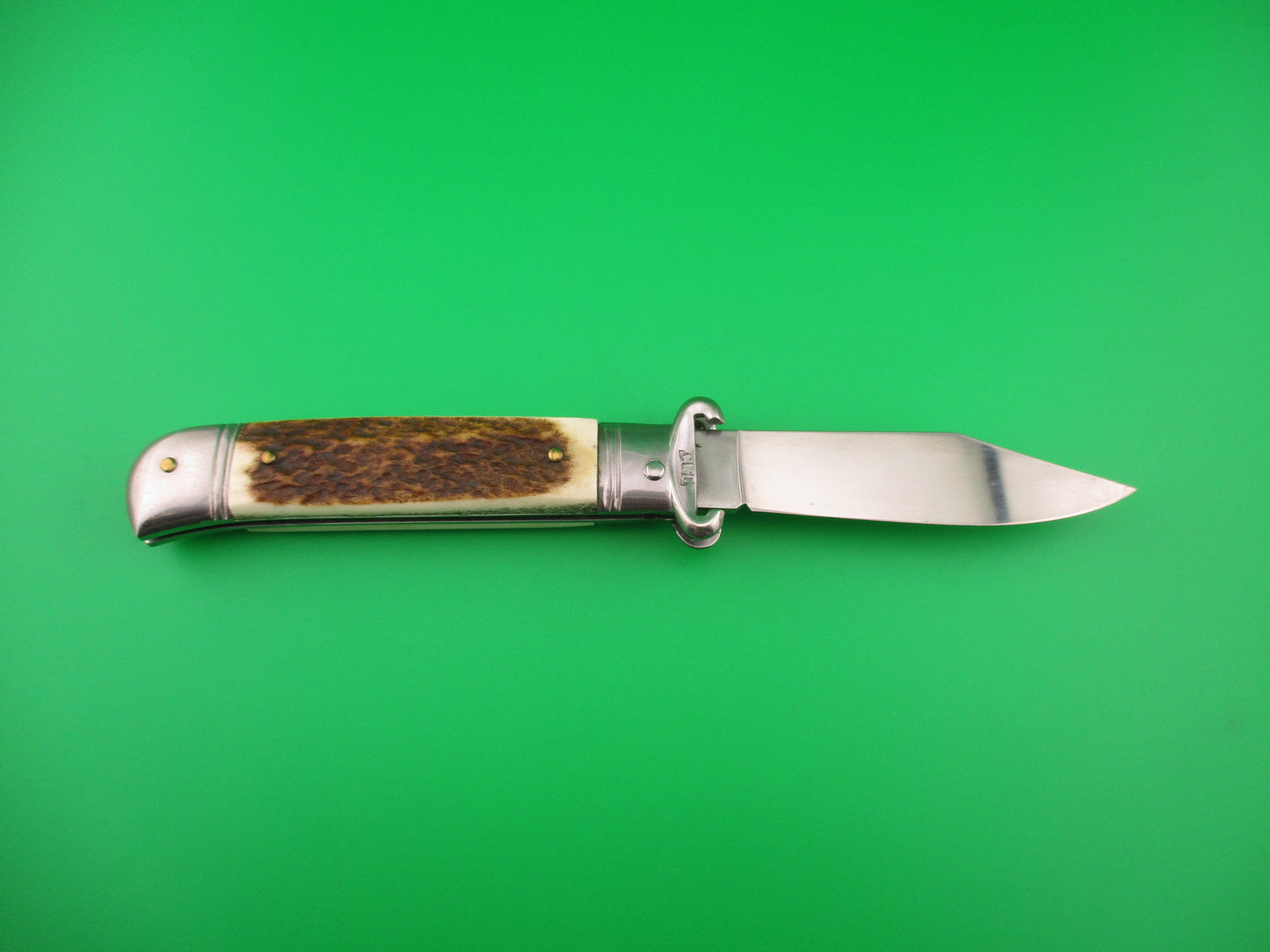 G.O.M. INOX 20cm Italian Shell Puller Stag Lever Johnny Cade style automatic knife