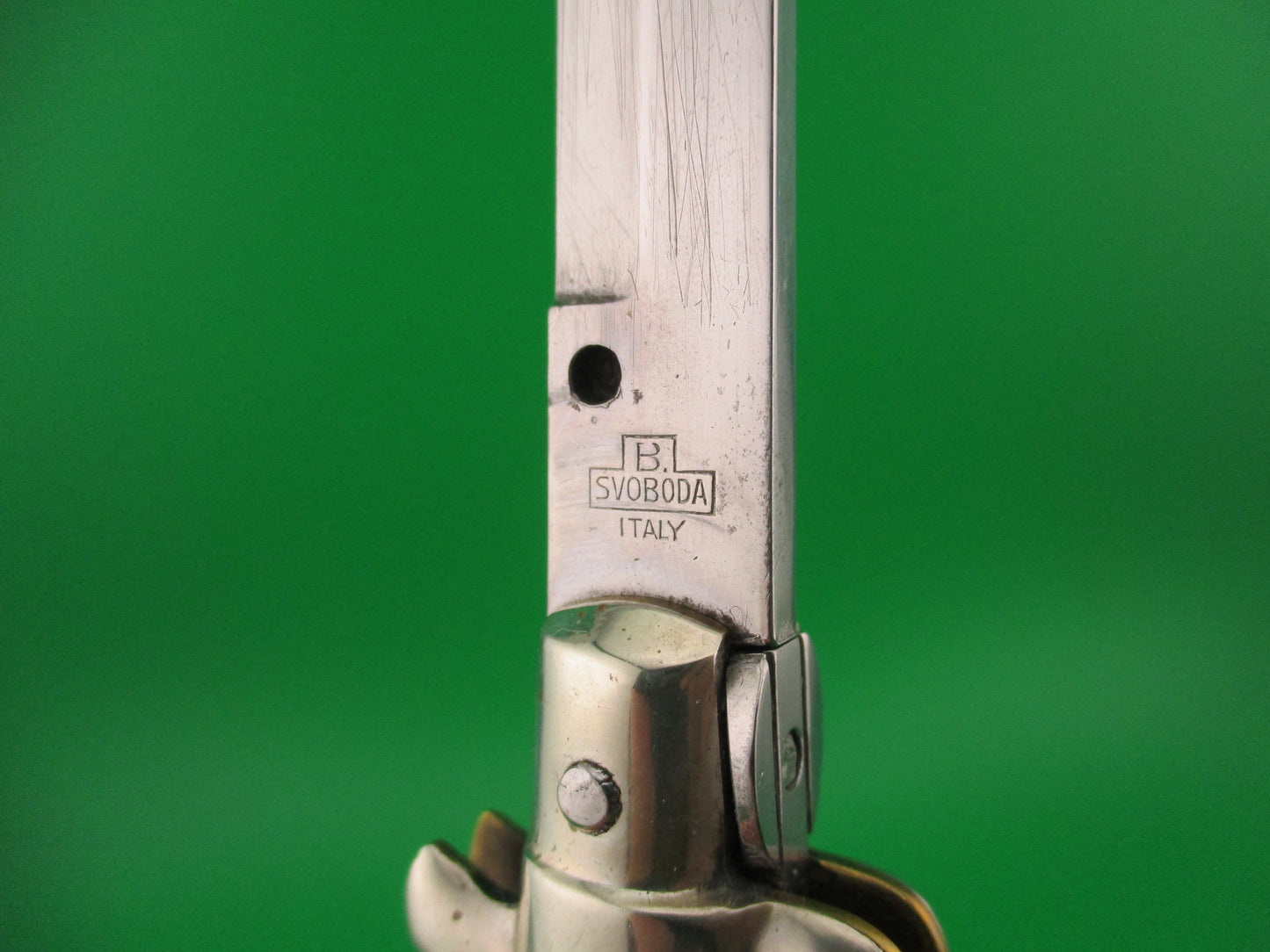 B SVOBODA ITALY 28cm Italian Picklock 1950s Bayonet & horn vintage automatic knife