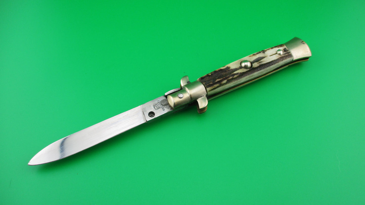 Rosa Uliana Primo ROSTFREI 20cm Italian Transitional Stag Stiletto automatic knife