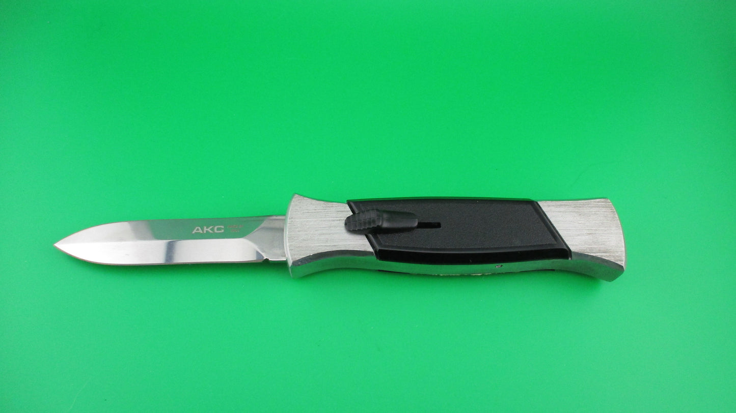 z AKC MADE IN ITALY 22cm Black Finger OTF DA automatic knife Dagger blade