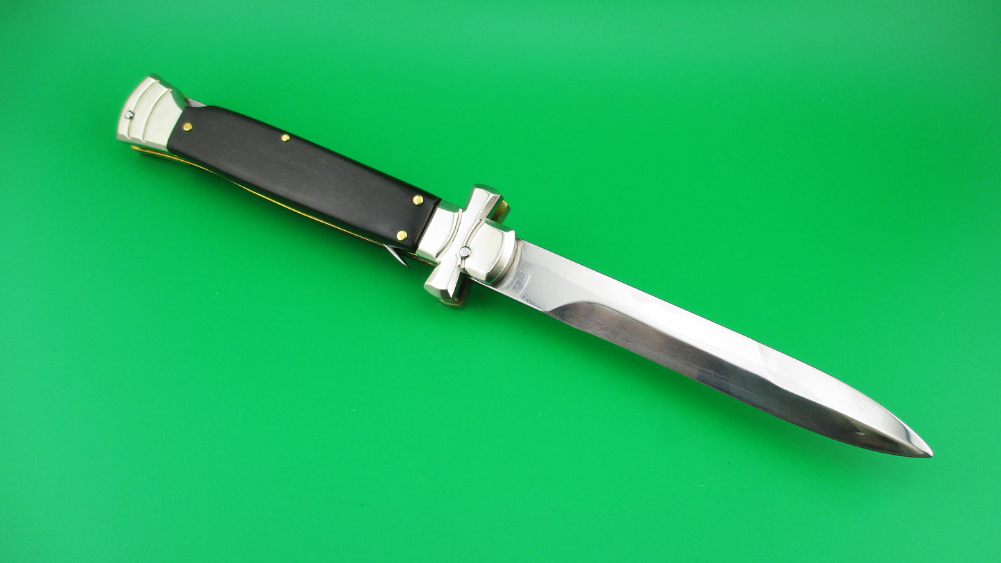 z AGA CAMPOLIN MANIAGO ITALY 23cm Italian Ebony Maltese Lockback automatic knife