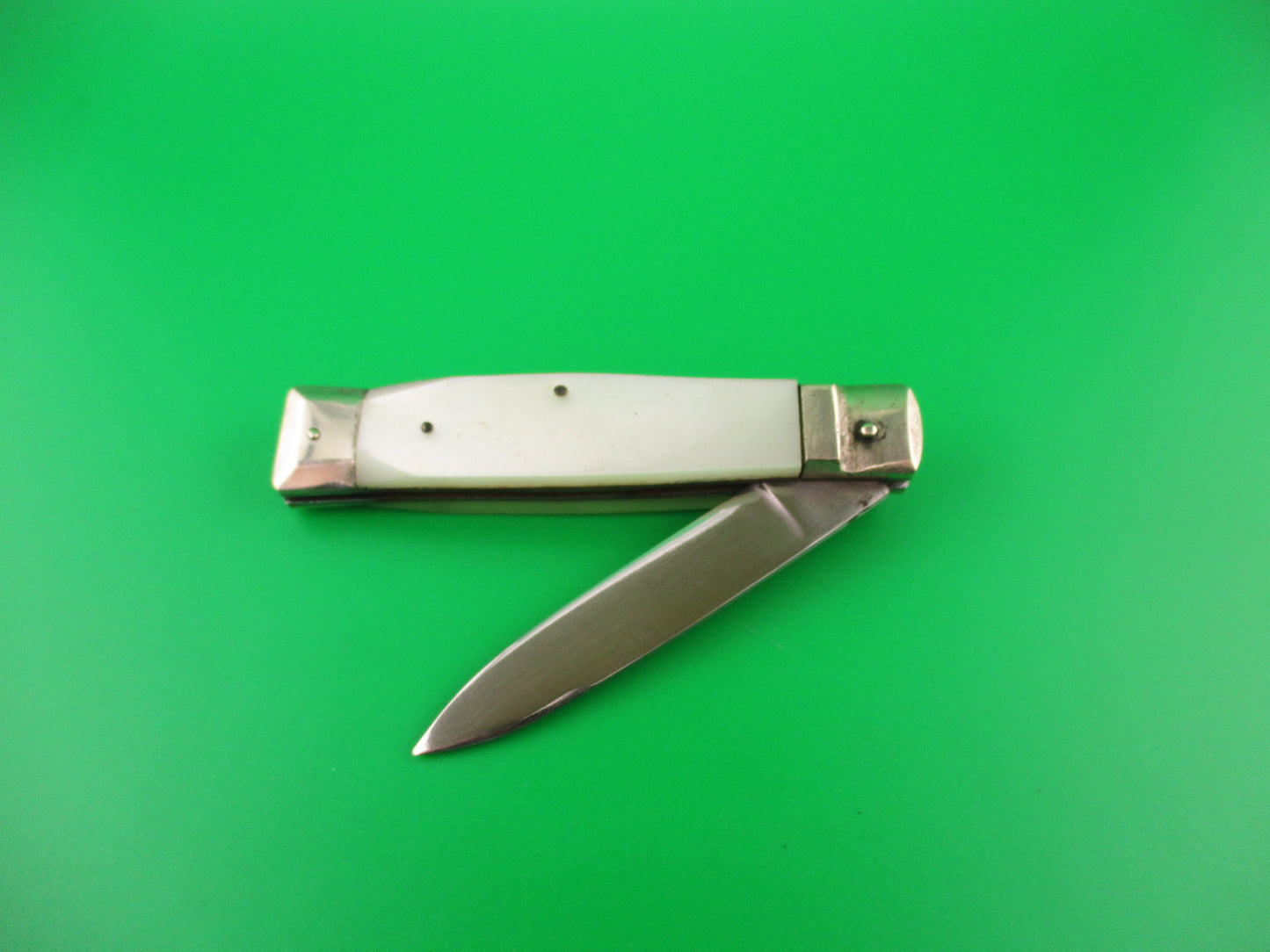 ROSTFREI IMPORT 18cm German Lever White pearlescent vintage automatic knife