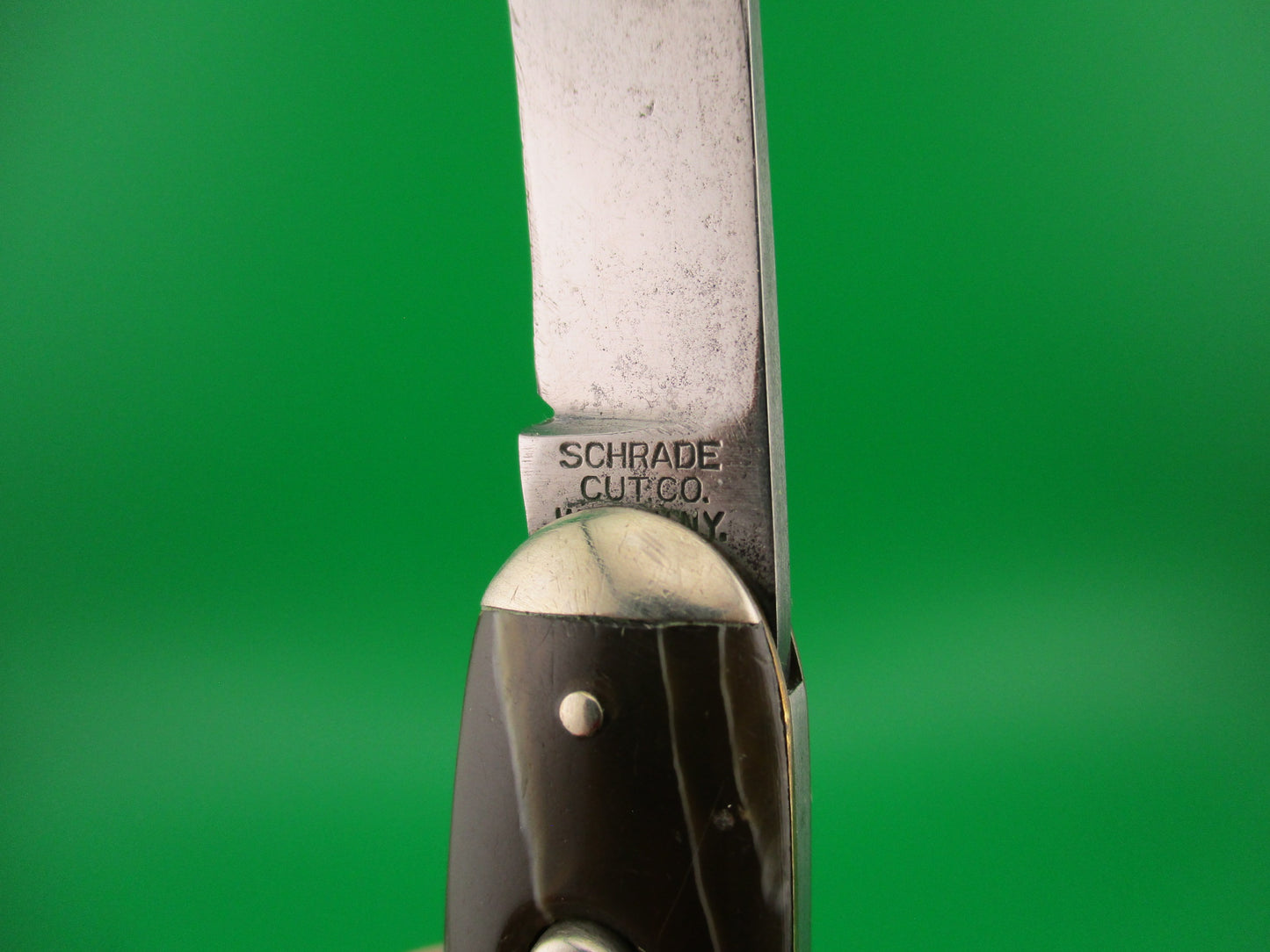 SCHRADE CUT CO Large 3 3/4" Double Coffee & Cream Tip bolster switchblade knife