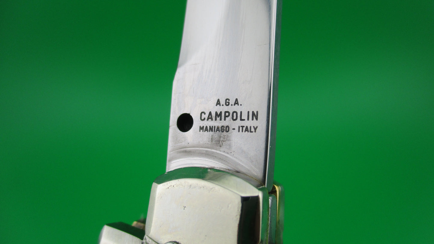 z AGA CAMPOLIN MANIAGO ITALY 23cm Italian Ebony Maltese Lockback automatic knife