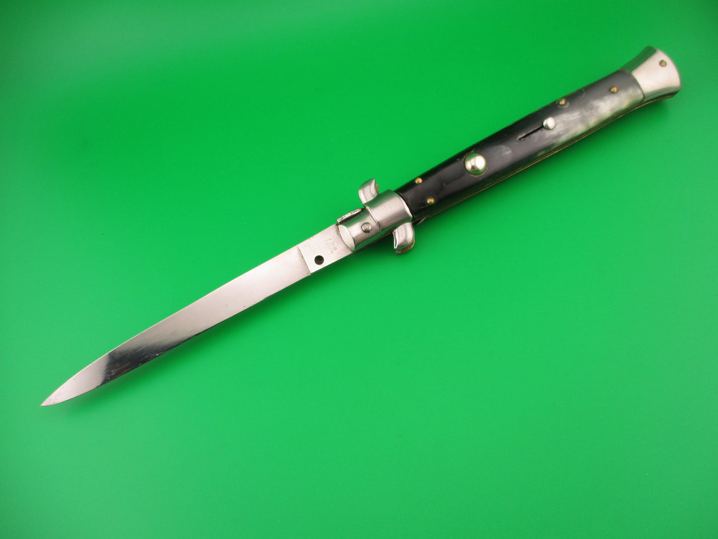 VIRGINIA INOX 28cm Italian Stiletto Swivel bolster horn vintage automatic knife