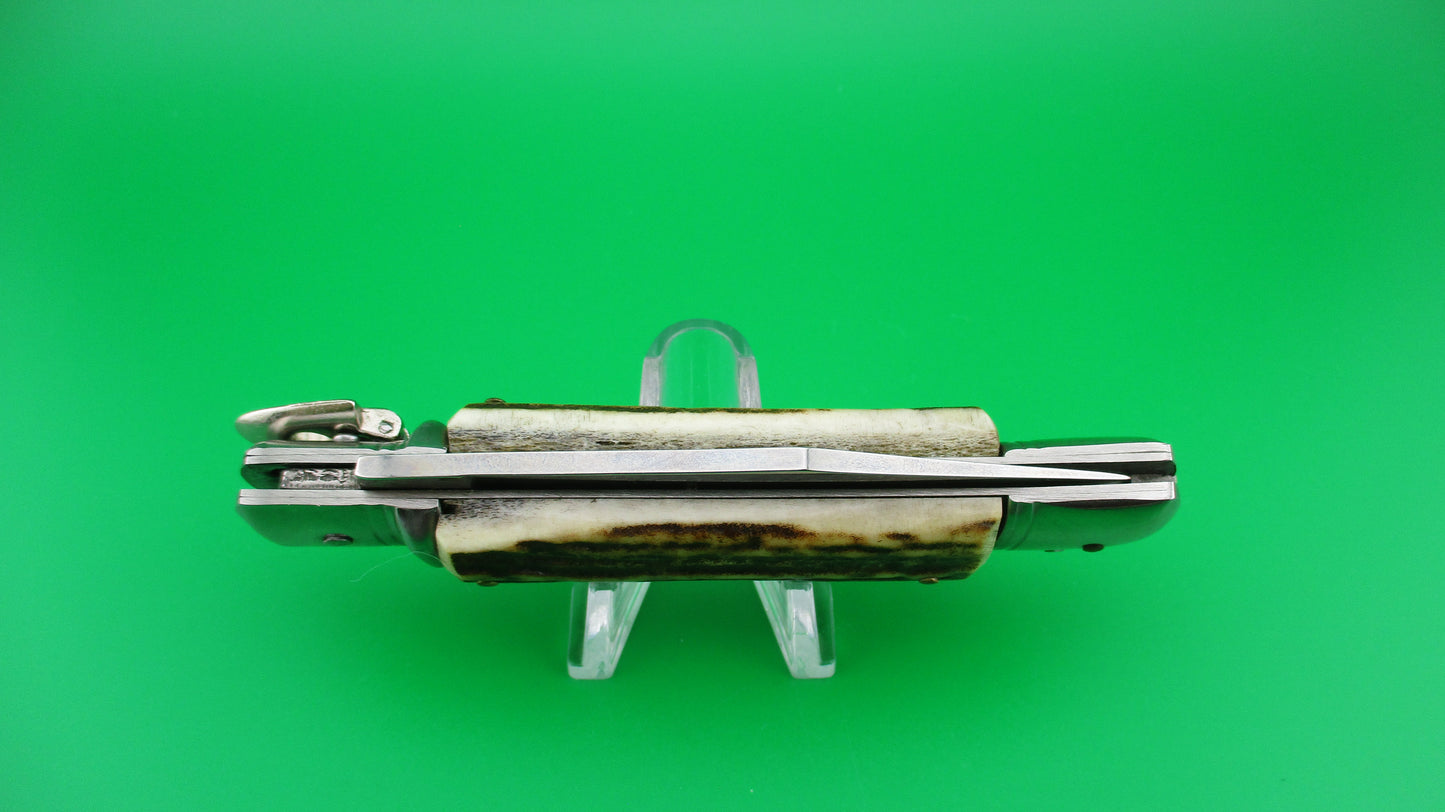 z ITALY STAINLESS 20cm Italian Stag Lever automatic knife