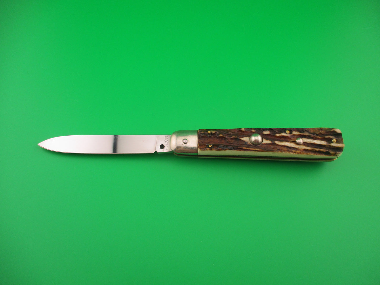 Rostfrei 20cm Italian Stag Cigar Slip joint 1970s vintage switchblade jack knife