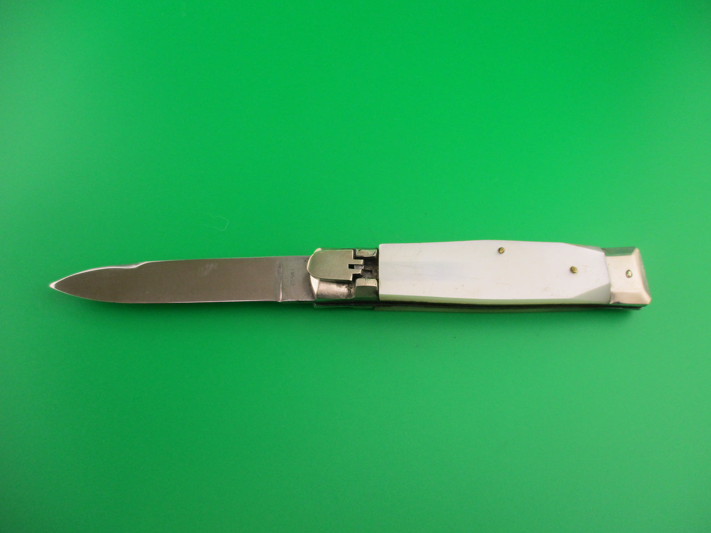 ROSTFREI IMPORT 18cm German Lever White pearlescent vintage automatic knife