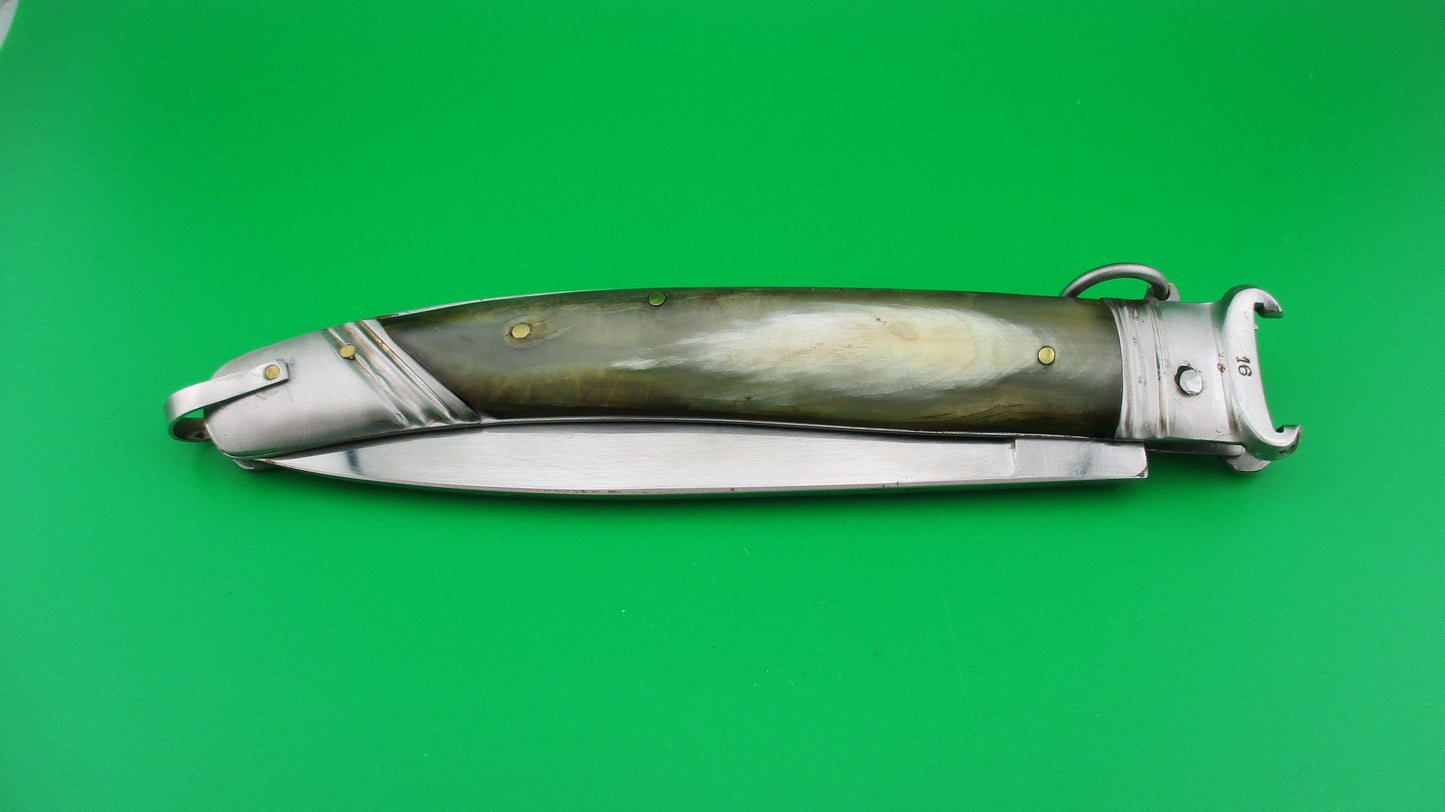 Tonerini Scarperia INOX 30cm Italian Shell puller Ring pull switchblade knife Etched blade