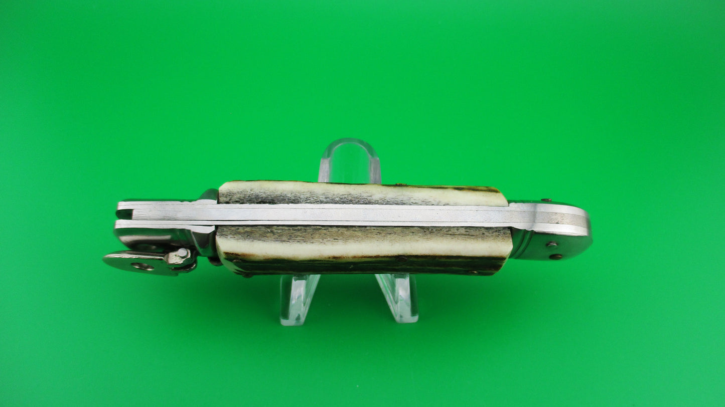 z ITALY STAINLESS 20cm Italian Stag Lever automatic knife