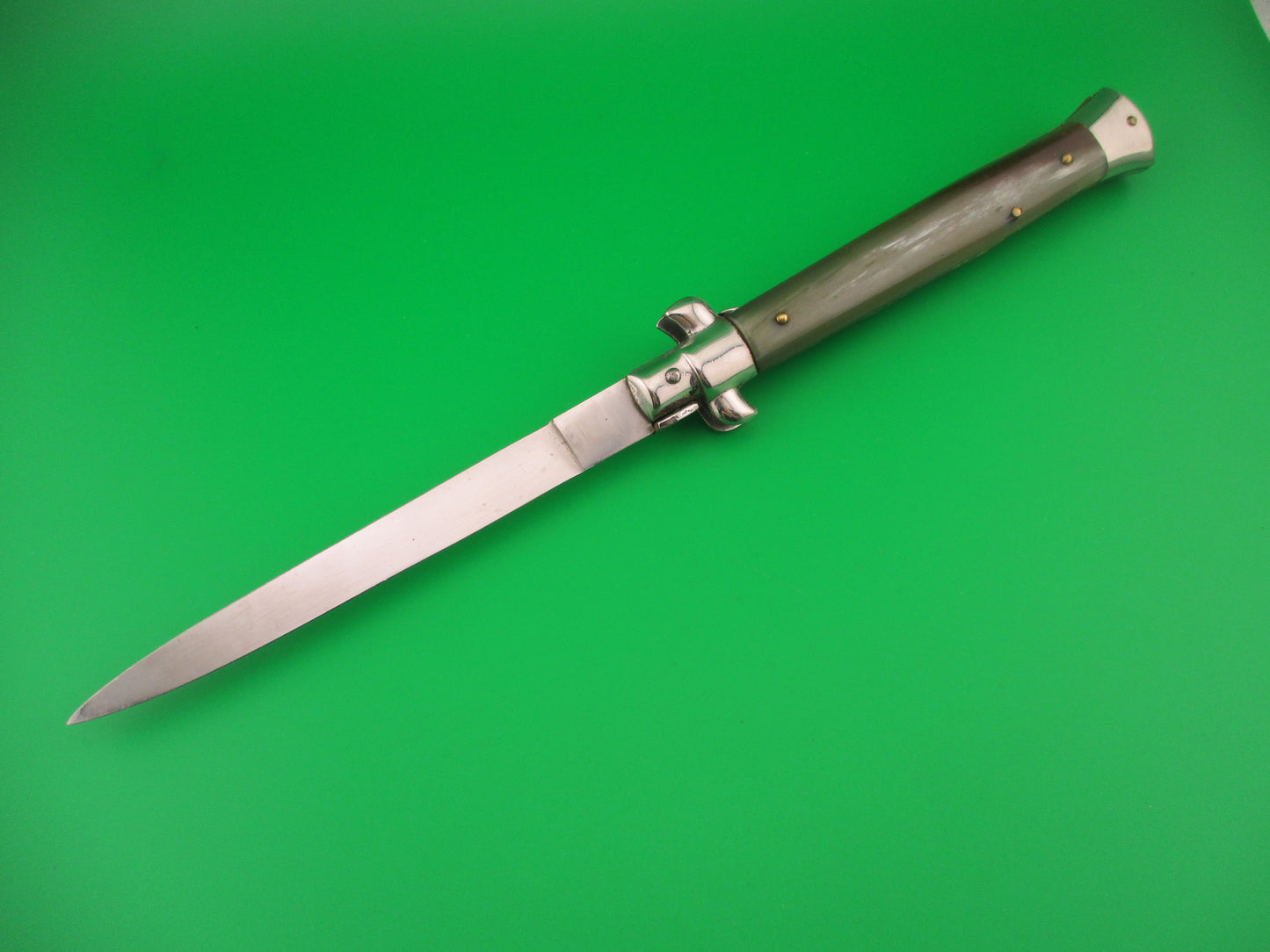 VIRGINIA INOX 28cm Italian Stiletto Swivel bolster horn vintage automatic knife