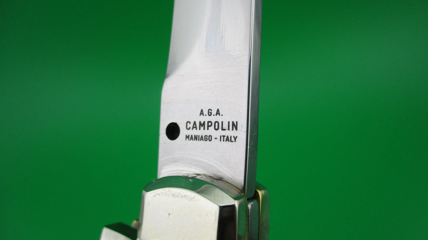z AGA CAMPOLIN MANIAGO ITALY 23cm Italian Ebony Maltese Lockback automatic knife