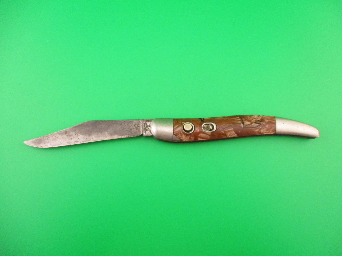 Hammer Brand Imperial Toothpick Copper swirl black streaked vintage switchblade