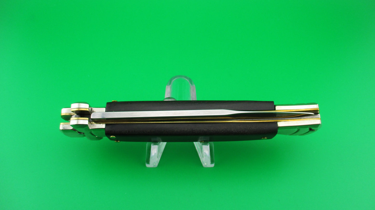 z AGA CAMPOLIN MANIAGO ITALY 23cm Italian Ebony Maltese Lockback automatic knife