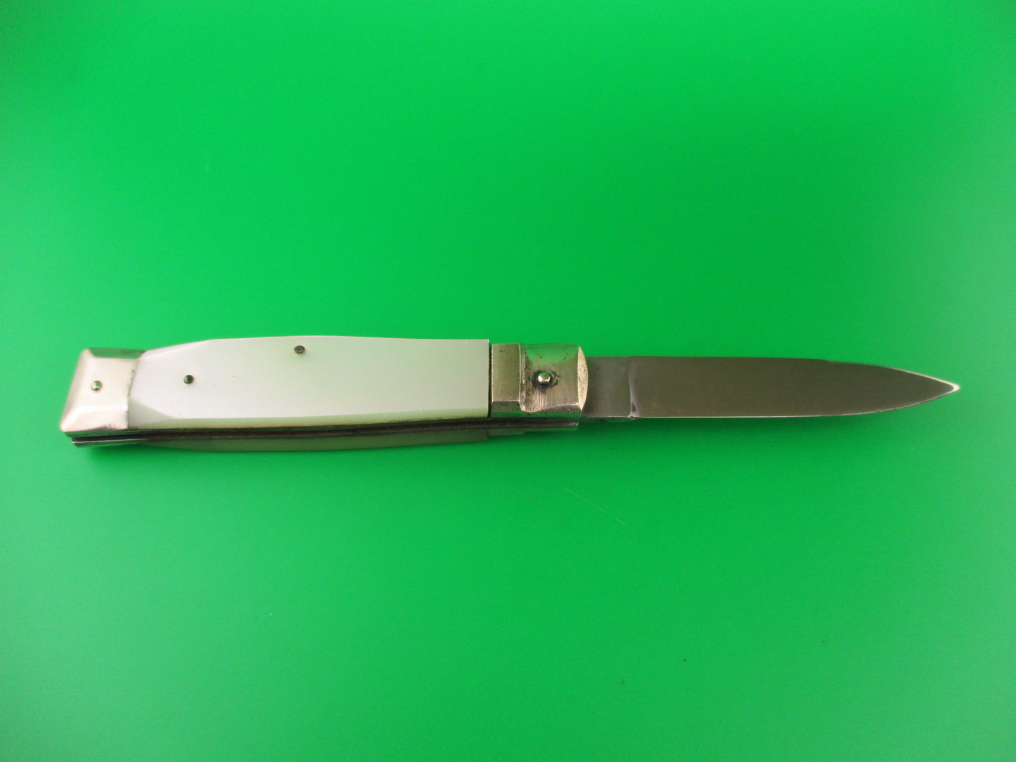 ROSTFREI IMPORT 18cm German Lever White pearlescent vintage automatic knife