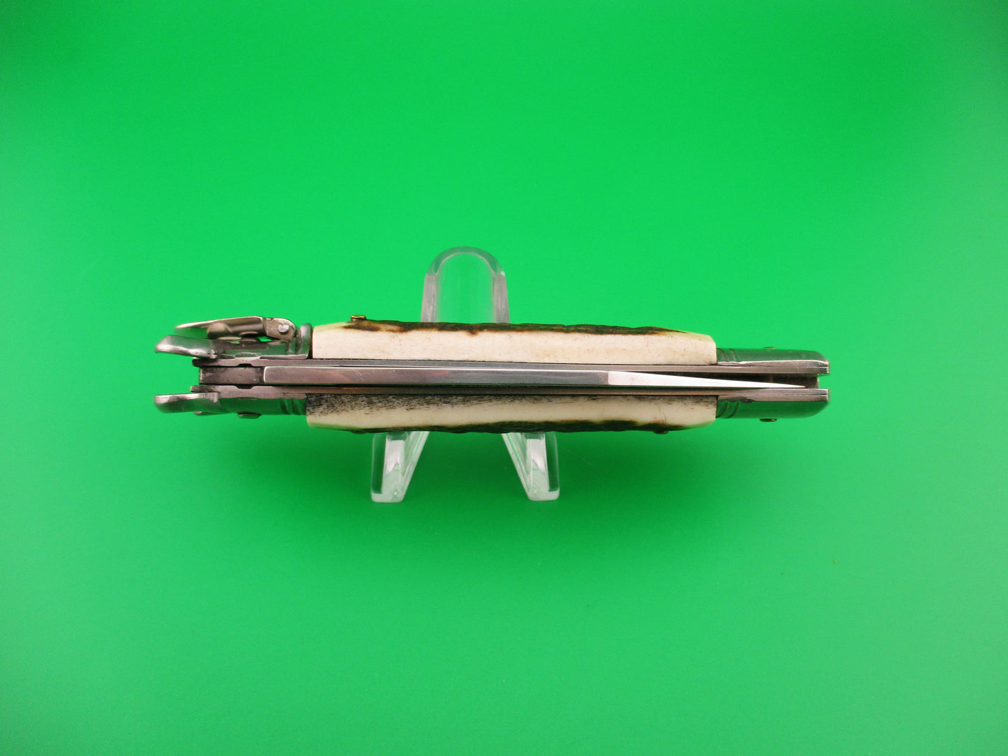 G.O.M. INOX 20cm Italian Shell Puller Stag Lever Johnny Cade style automatic knife