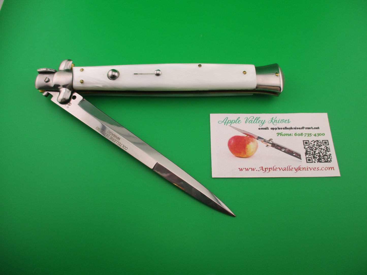 AB ITALY COLTELLERIE DI PREGIO MANIAGO 33cm Italian Swivel bolster Pearlex switchblade