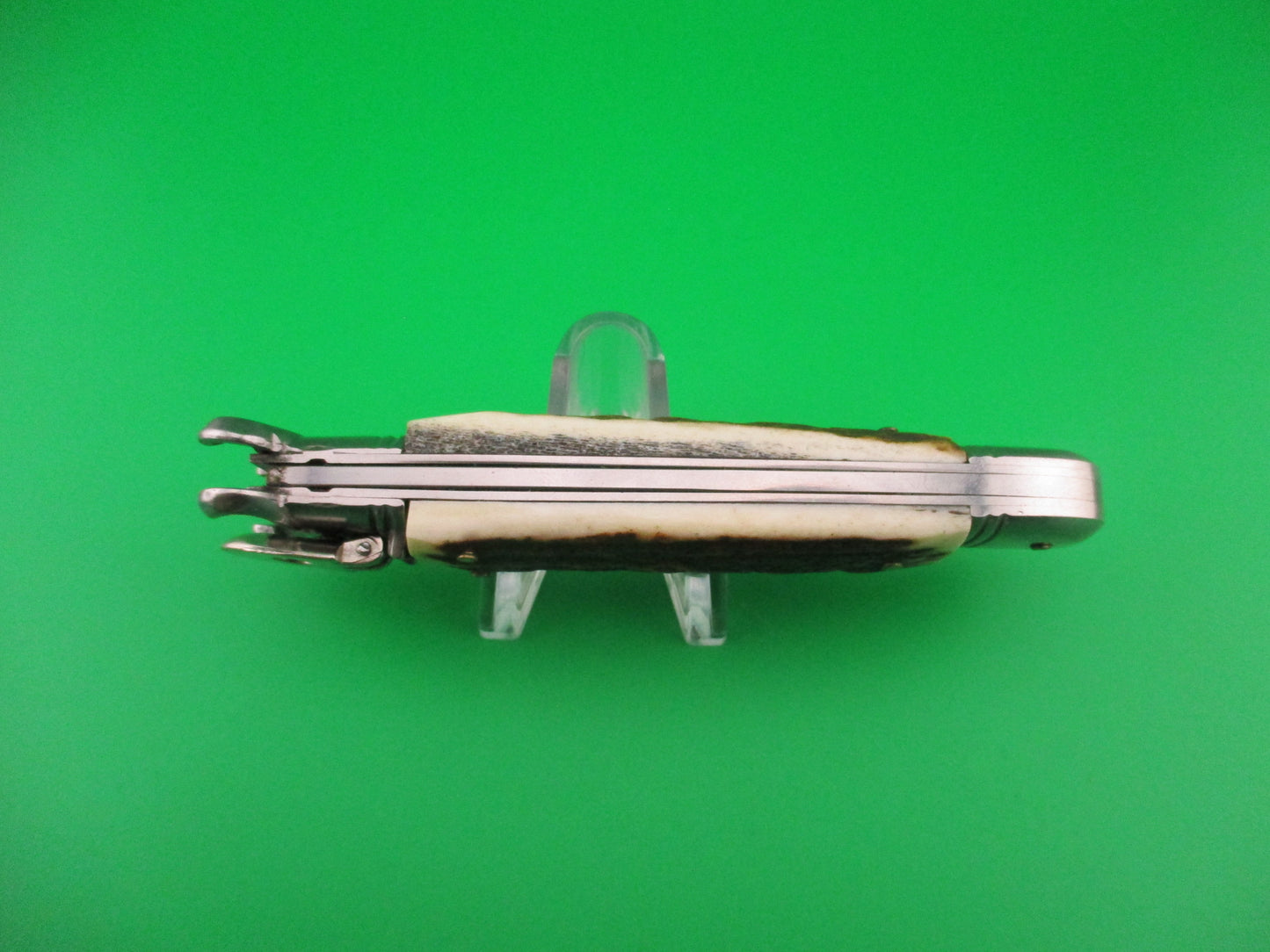 G.O.M. INOX 20cm Italian Shell Puller Stag Lever Johnny Cade style automatic knife