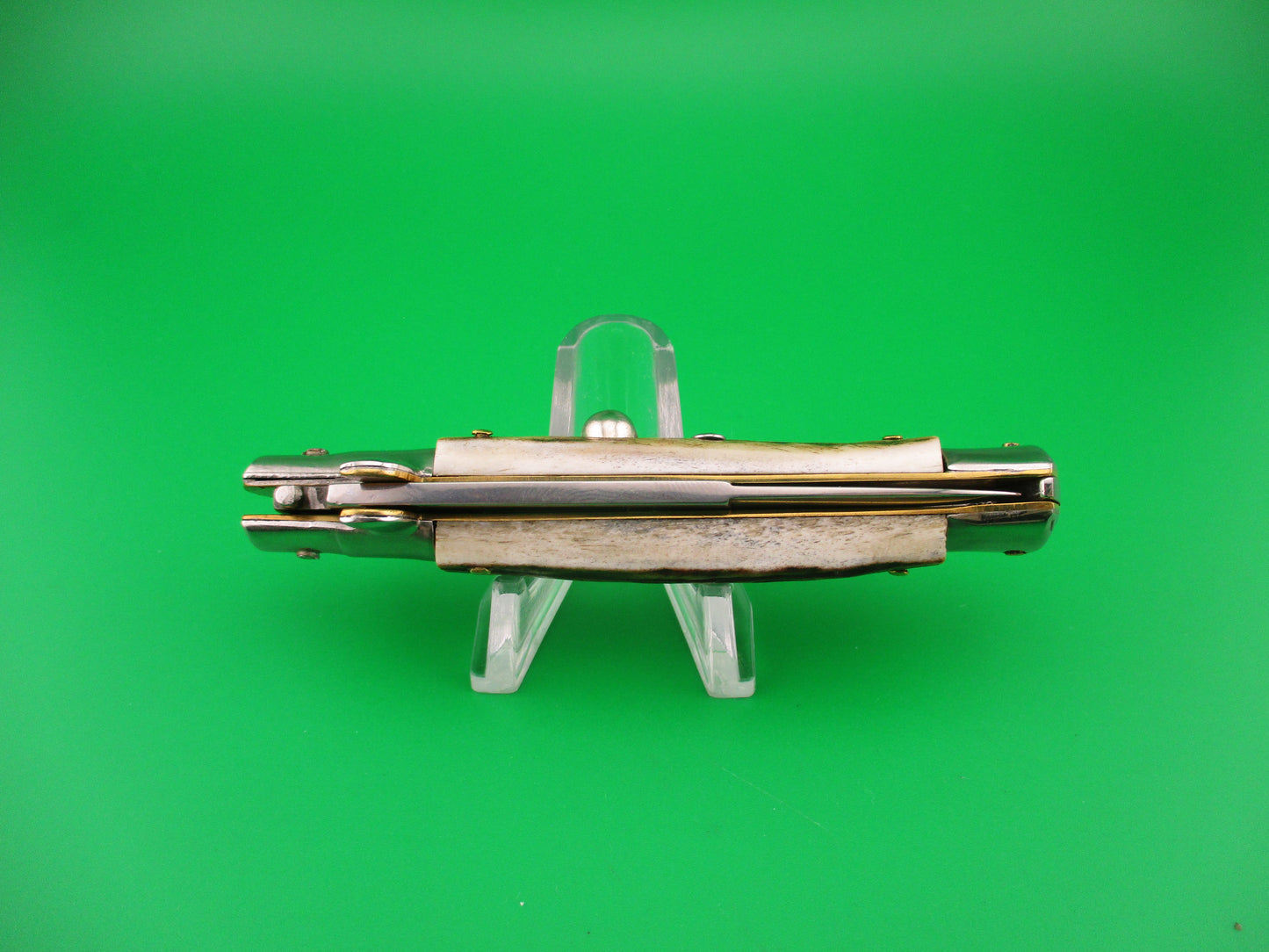 MANIAGO ITALY D.M. Dolphin 18cm Italian Picklock Stag Stiletto automatic knife