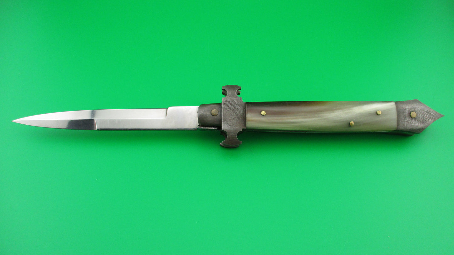 z RIALTO 2006 24cm Italian Custom Brazilian horn Damascus Bolster vintage automatic knife