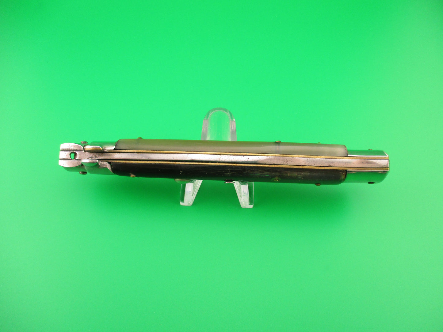 VIRGINIA INOX 28cm Italian Stiletto Swivel bolster horn vintage automatic knife