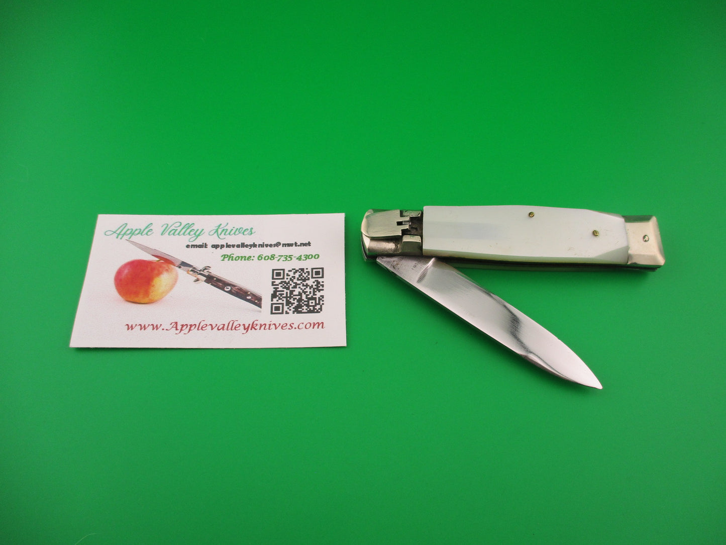 ROSTFREI IMPORT 18cm German Lever White pearlescent vintage automatic knife