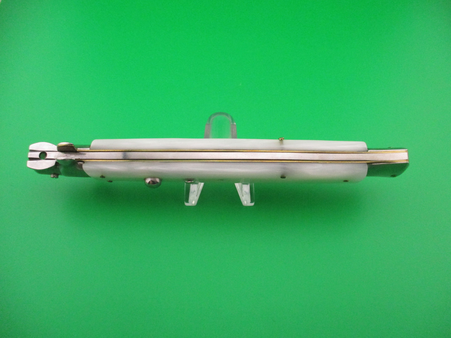 AB ITALY COLTELLERIE DI PREGIO MANIAGO 33cm Italian Swivel bolster Pearlex switchblade