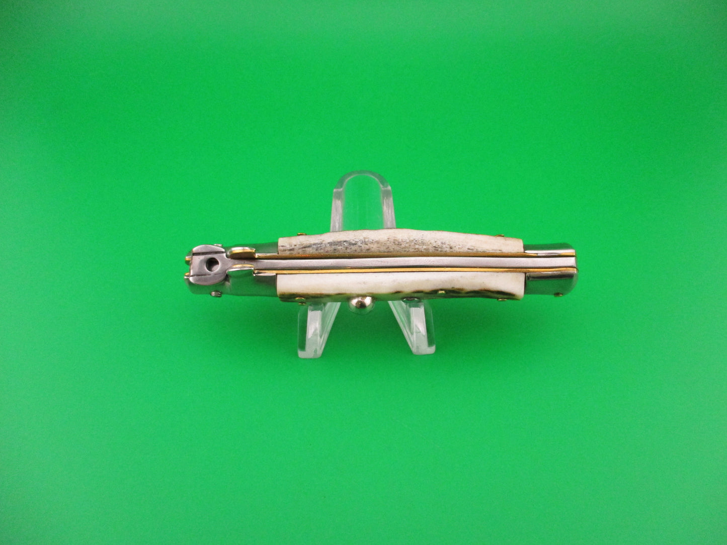 MANIAGO ITALY D.M. Dolphin 18cm Italian Picklock Stag Stiletto automatic knife