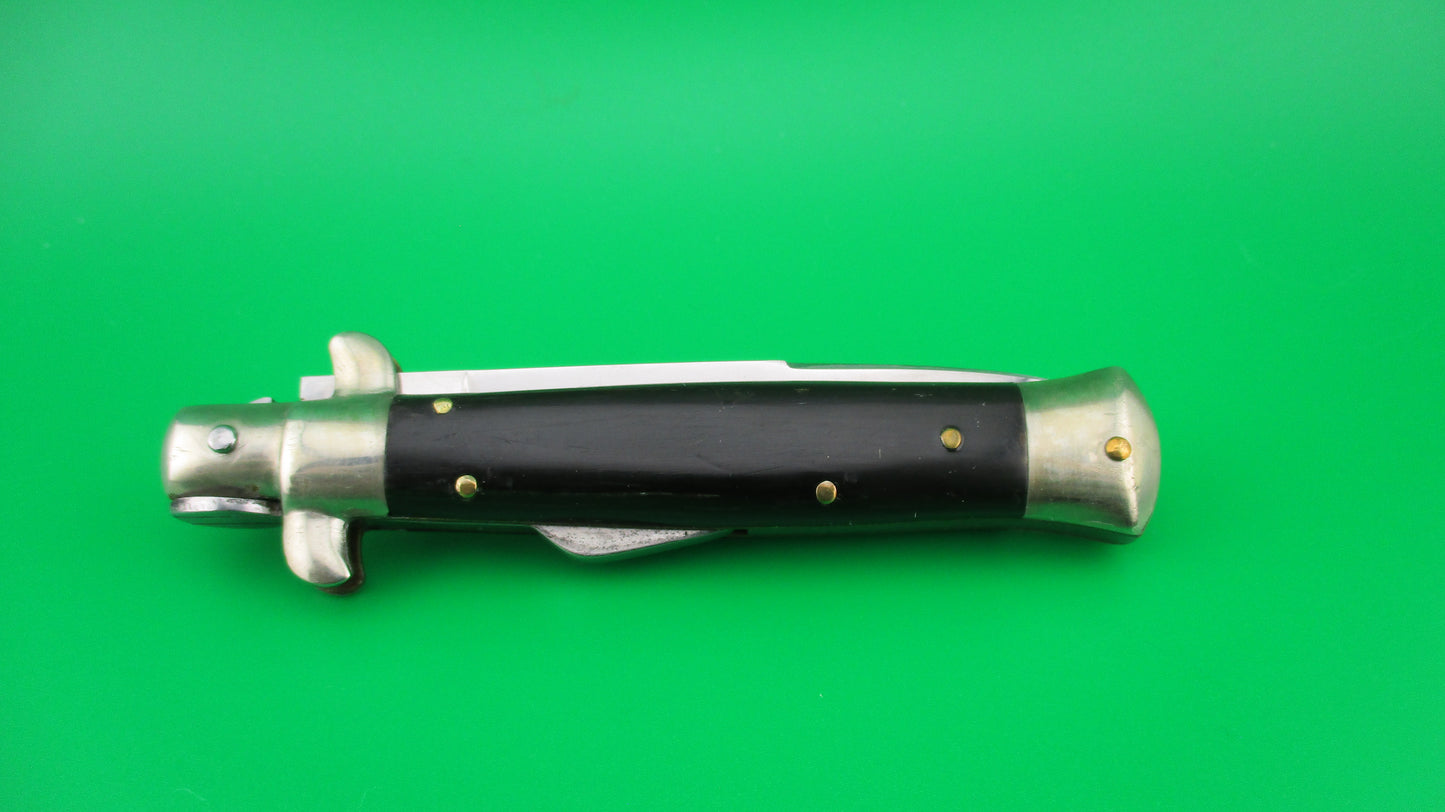 PATENT 18cm Italian Humpback Dark horn automatic knife