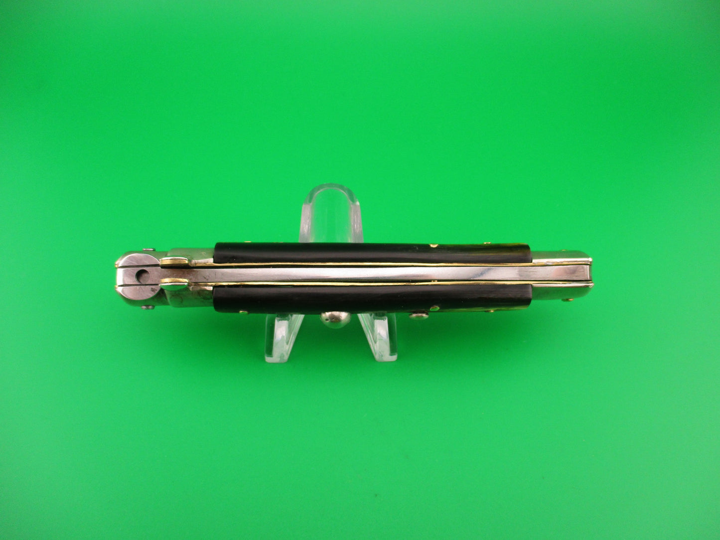 ETHAN 1953 23cm Italian Picklock Black & Yellow horn 1950s vintage automatic knife