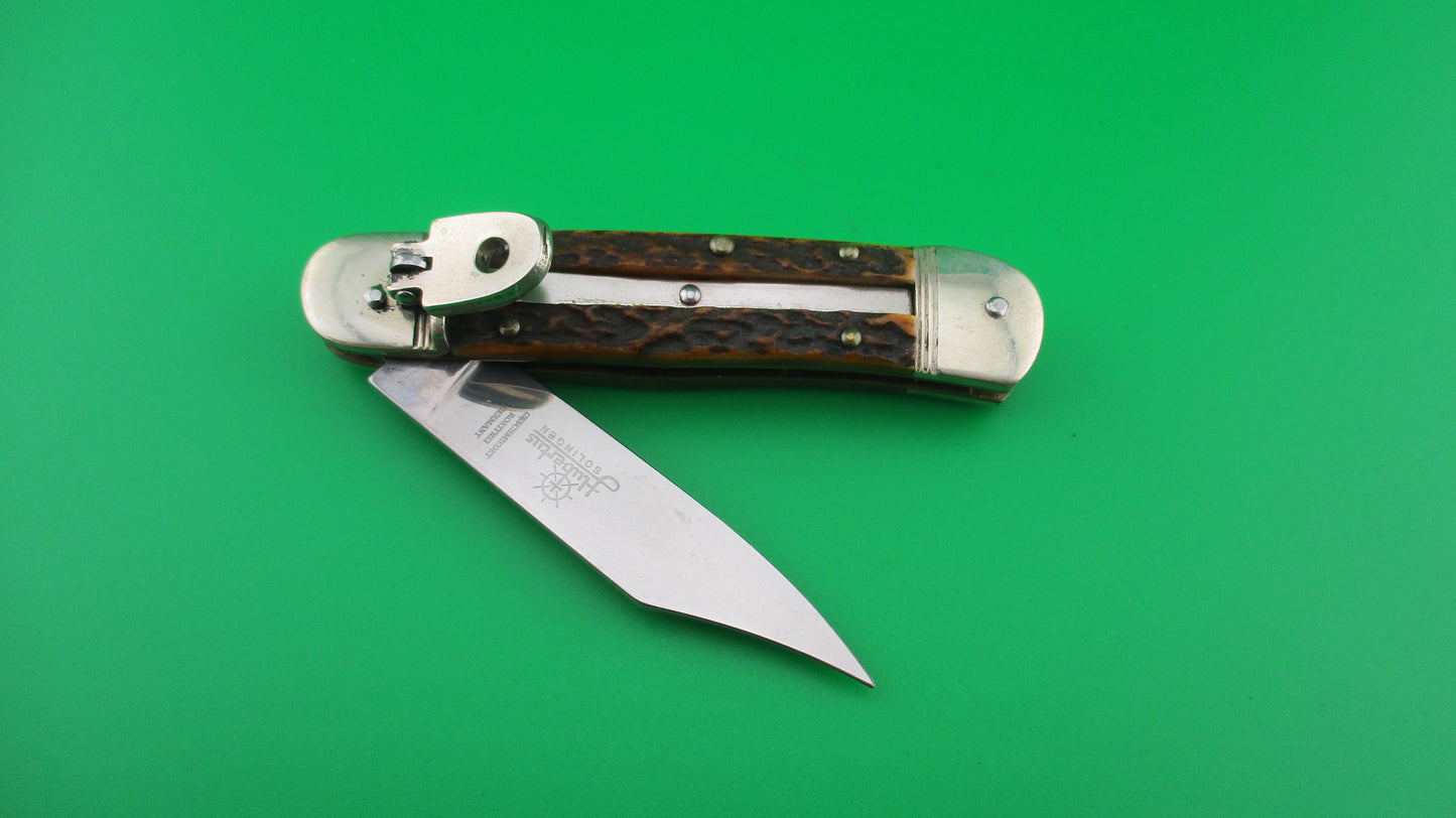 z Hubertus Solingen 8cm German Lever Liliput Stag automatic knife