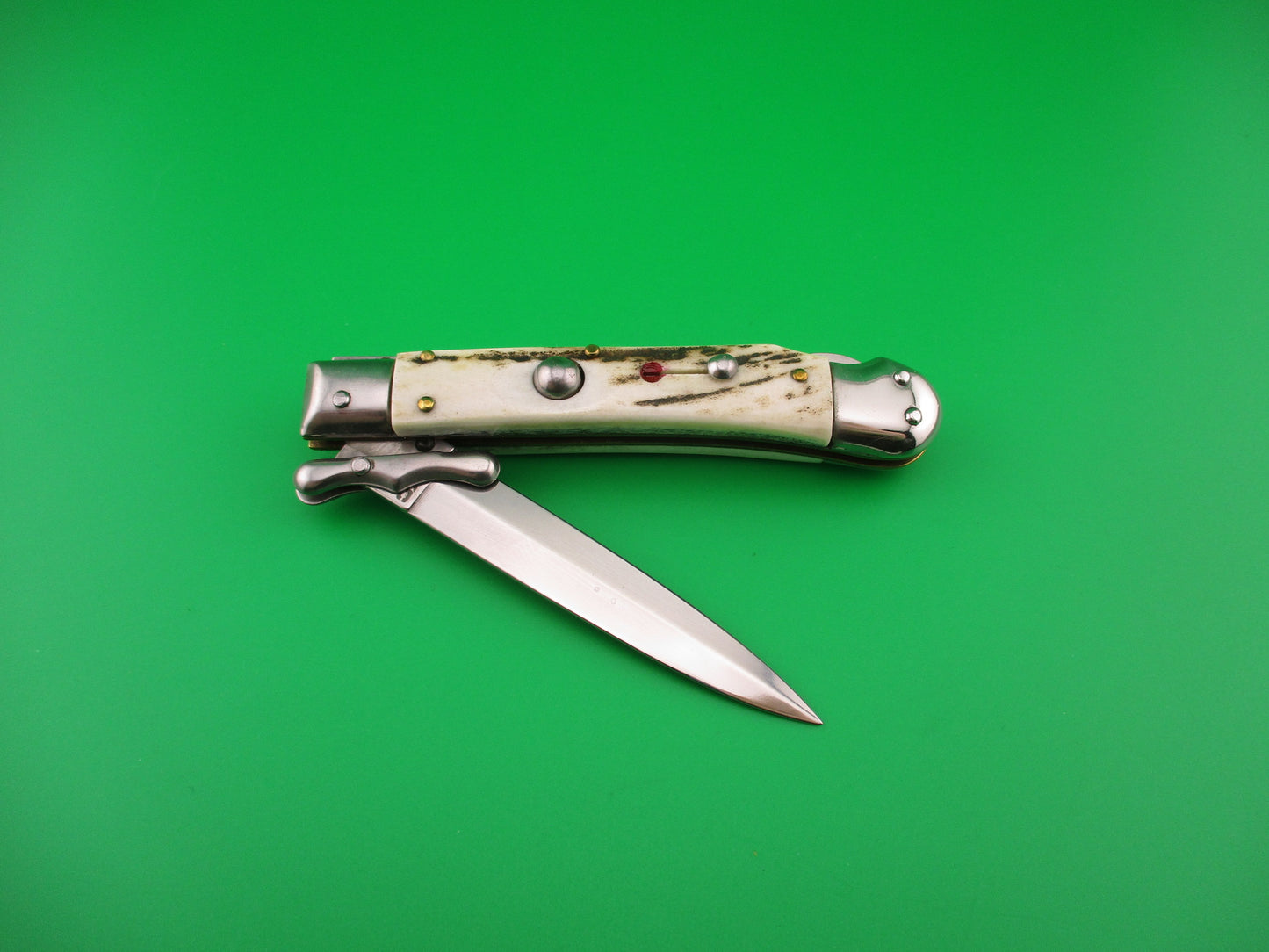 z AKC ITALY 19cm Italian MEDICI Stag Swing Guard Dagger Red Dot automatic knife