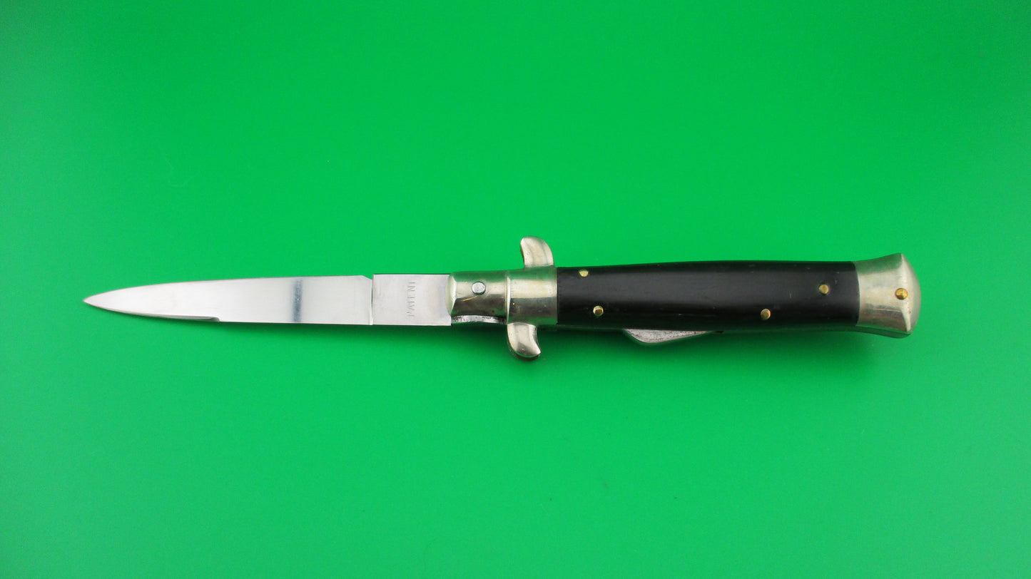 PATENT 18cm Italian Humpback Dark horn automatic knife