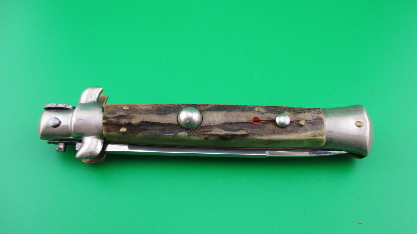 C JUL HERBERTZ IMPORT 23cm Italian Stag Transitional Swivel bolster switchblade Red Dot