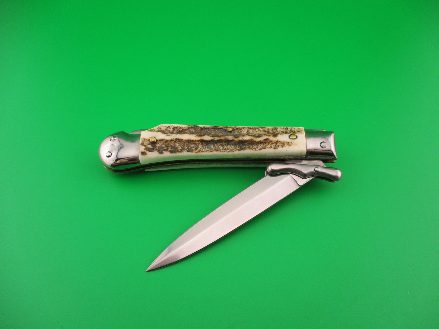 z AKC ITALY 19cm Italian MEDICI Stag Swing Guard Dagger Red Dot automatic knife