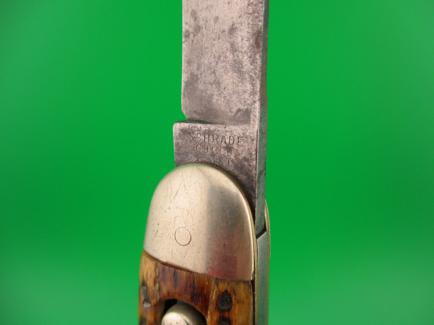 Schrade Cut Co early large Bone double full bolsters 7503 3/4B automatic Book knife
