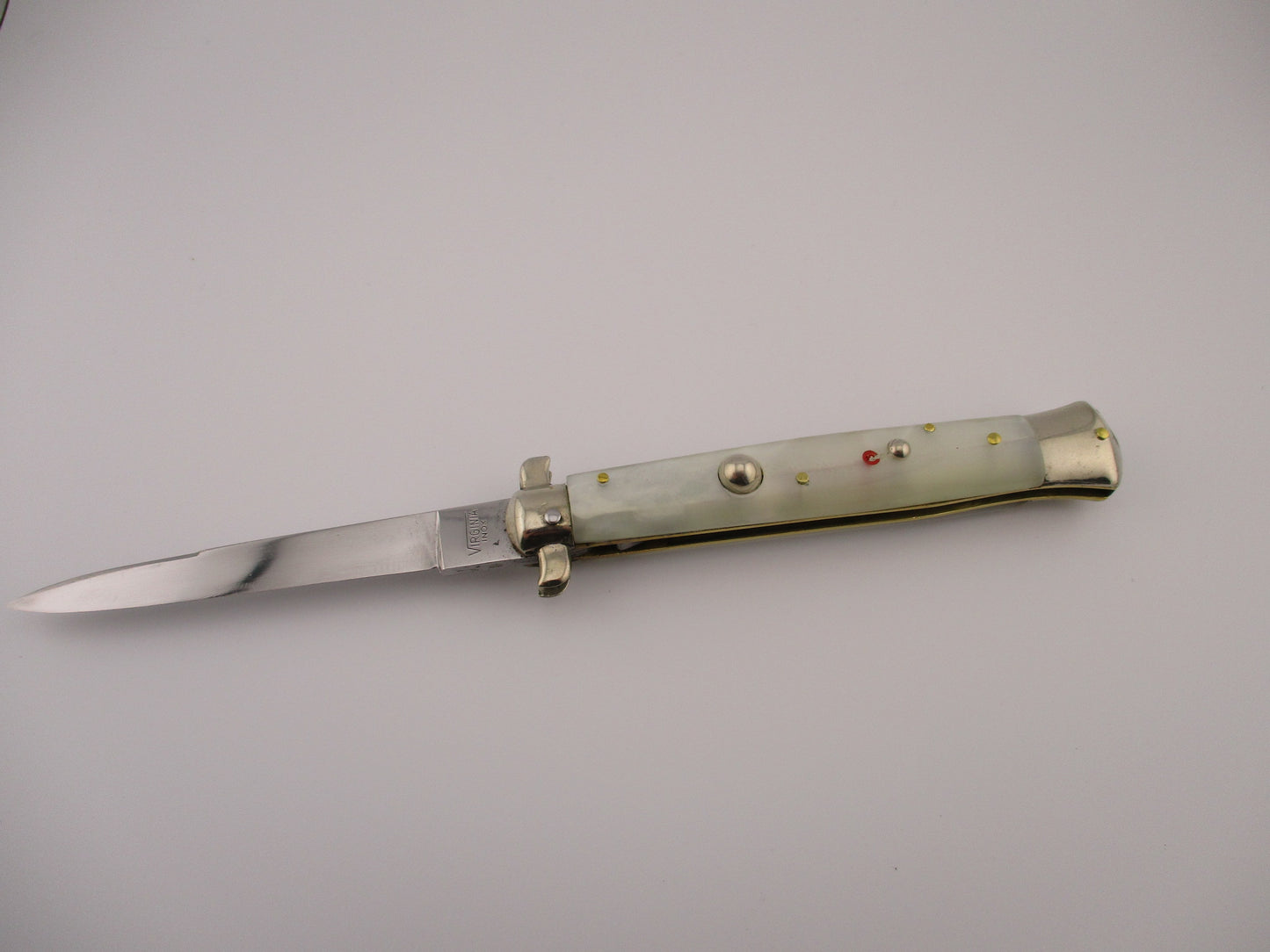 VIRGINIA INOX PATENT 96847 22cm Italian Derby Bolster Pearlex Vintage BoBc automatic knife