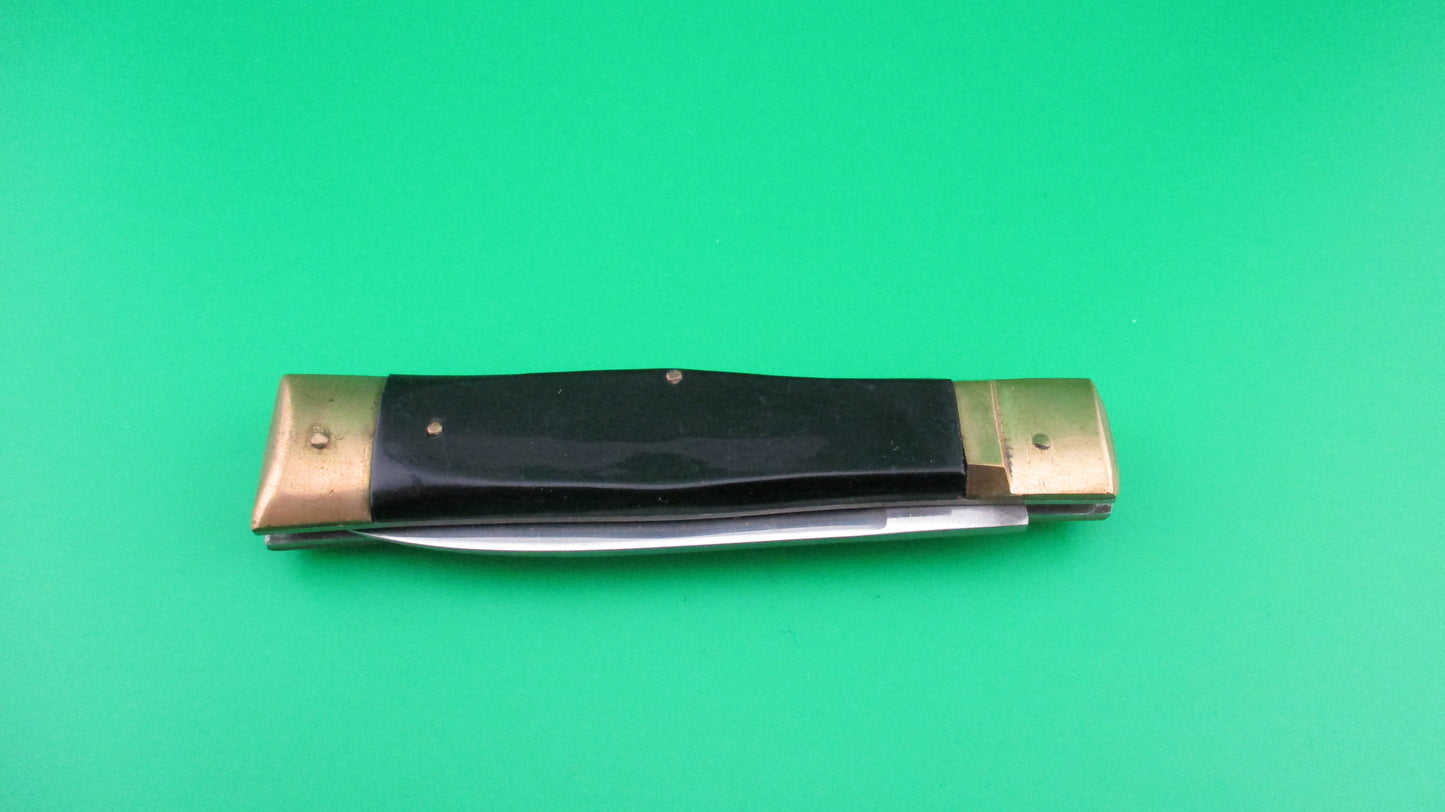 MESA ROSTFREI 19cm Lever release Black & Brass automatic knife
