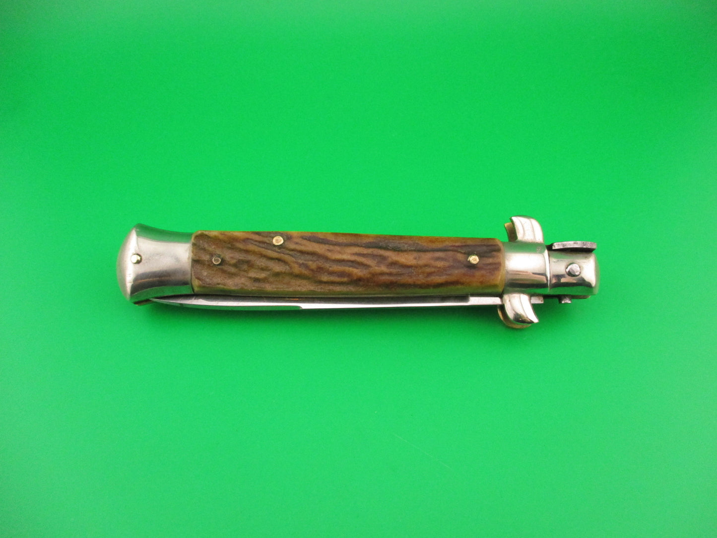 Rostfrei IMPORT 23cm Italian Transitional Stag stiletto switchblade knife
