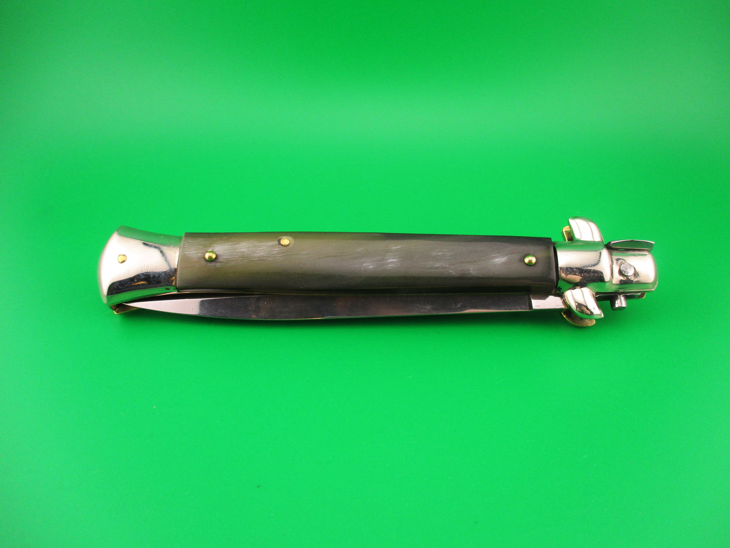 FRANK B ITALY 28cm Italian Picklock Stiletto Dagger Horn Red dot automatic knife