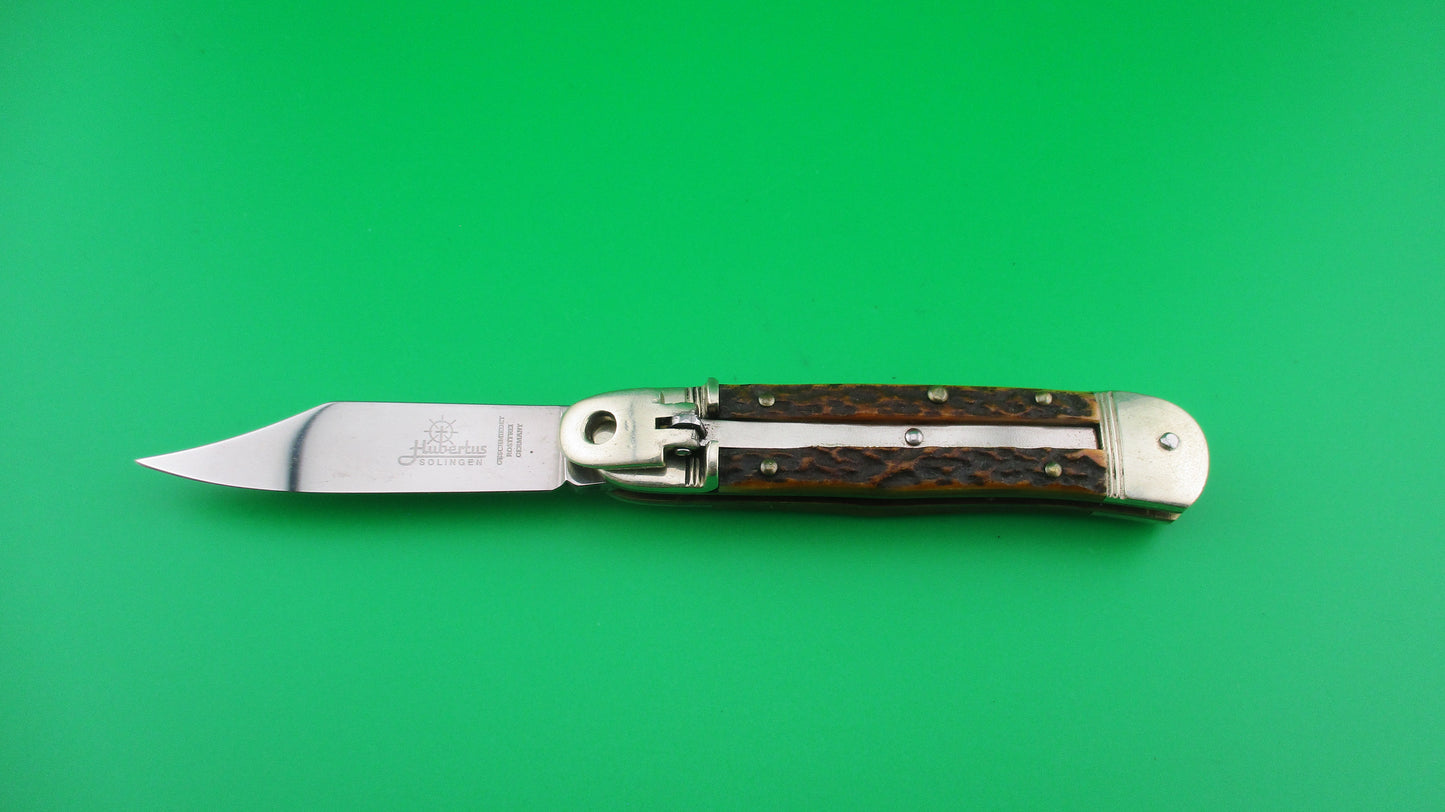 z Hubertus Solingen 8cm German Lever Liliput Stag automatic knife