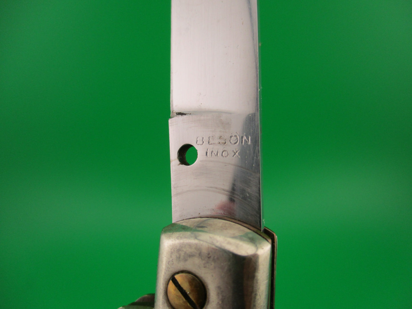 BEGON INOX MODELE DEPOSE 20cm French Oval Button vintage automatic humpback knife