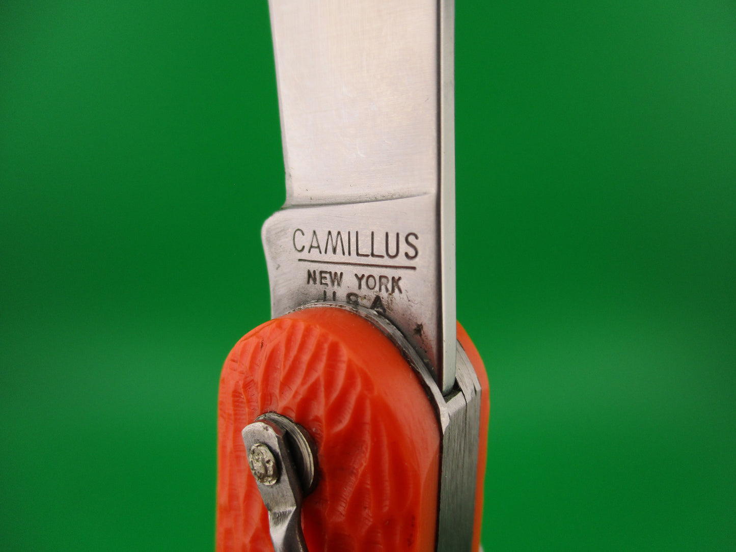 z CAMILLUS vintage MC1 Orange paratrooper automatic knife with hook blade