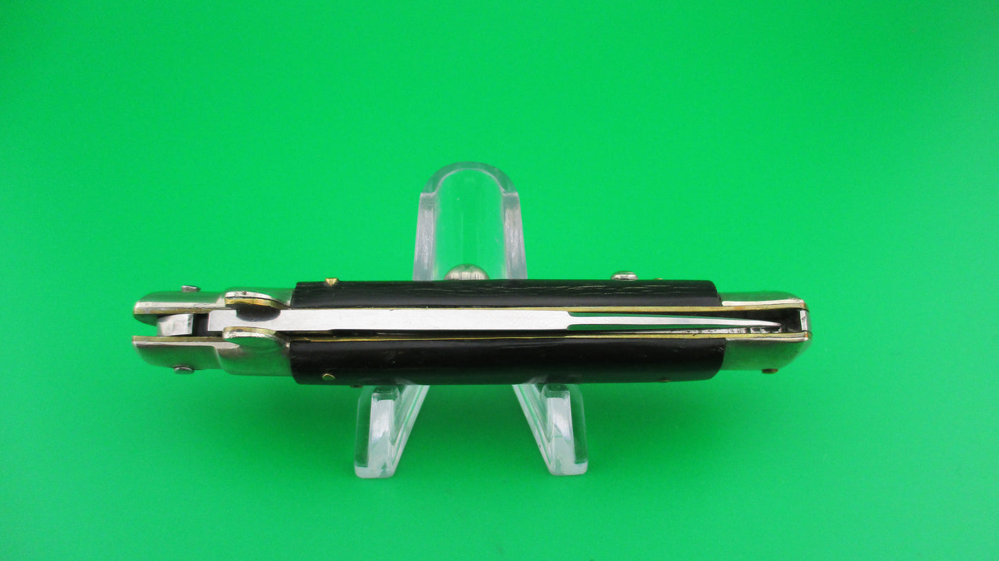 PATENT 18cm Italian Humpback Dark horn automatic knife